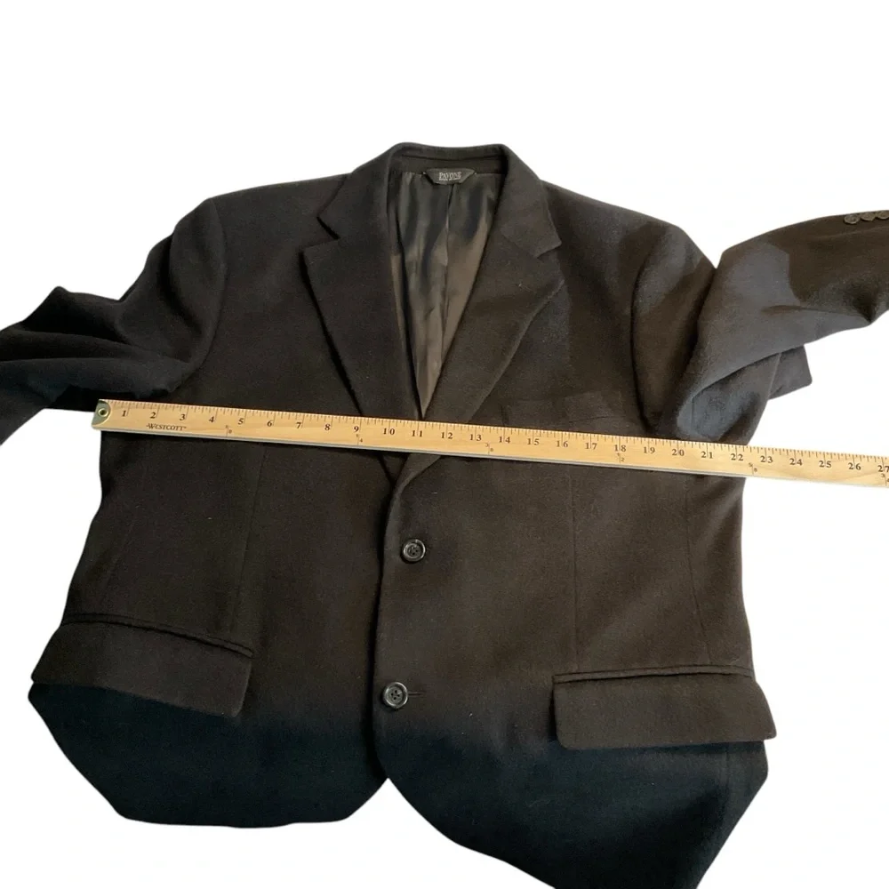 Pavone Men's Black 2 Button 100% Pure Cashmere Blazer Size 42 Short